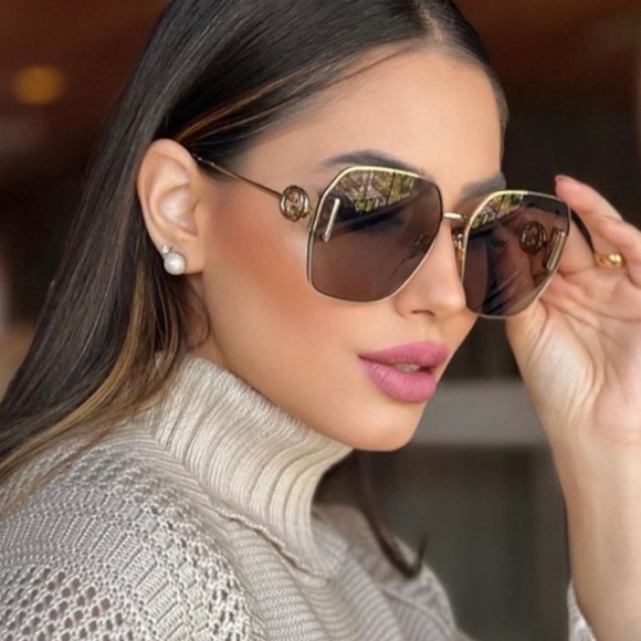 NEW GUCCI GG1207SA 005 GOLD WOMEN OVERSIZED GOLD BROWN SUNGLASSES GUCCI main image 11
